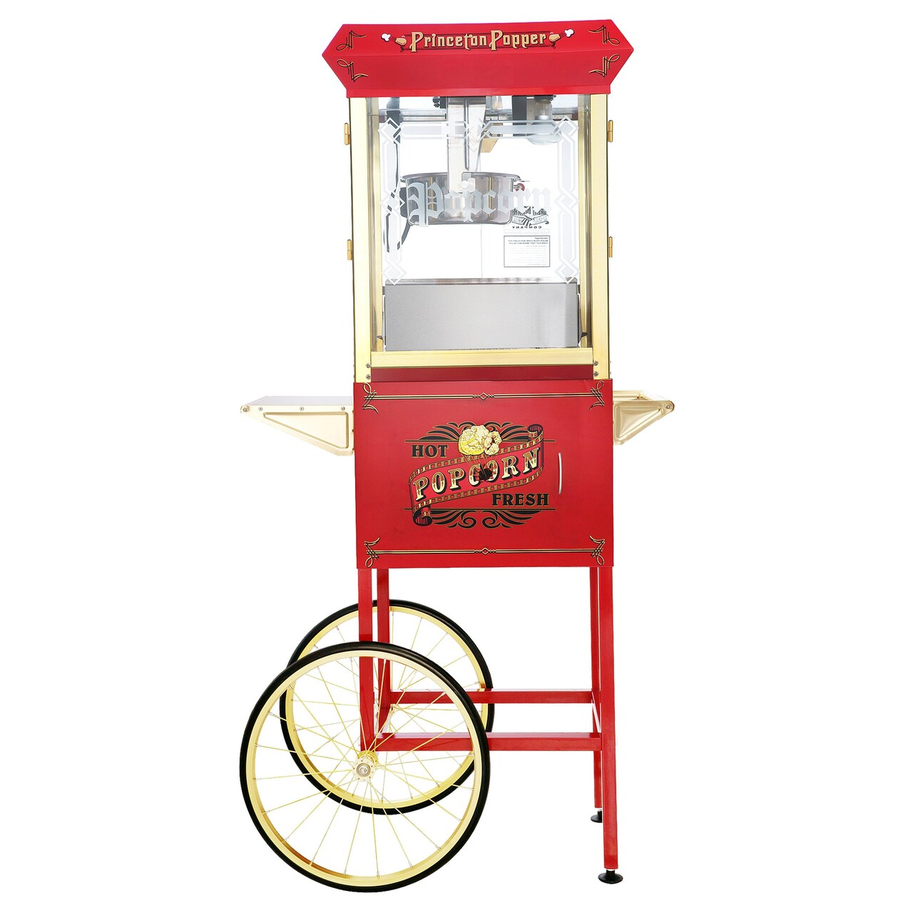 Princeton Popcorn Machine With Cart - 8Oz Popper With Stainless-Steel Kettle Warming Light And Accessories